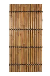 Bambus-Element Modell Surabaya, starr, gelb-braun (Apus), mit dekorativen Seil. Durchmesser 6-9cm 90 x 180 cm Höhe. 