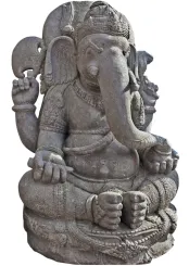 Sitzender Ganesha, 115 cm, Flussstein 