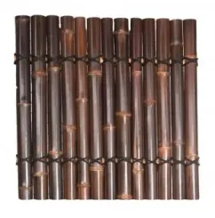 Bambus-Element Palettenabdeckung, starr, braun-schwarz (Wulung), mit Deko-Seil. Durchmesser 3-5cm 123 x 120 cm Höhe. 