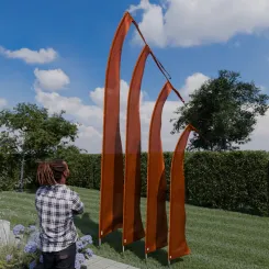 Bali-Fahne, kupfer, 4 Meter