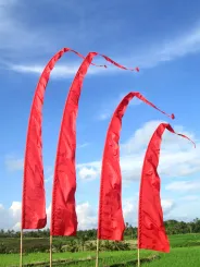 Bali-Fahne, rot, 3 Meter