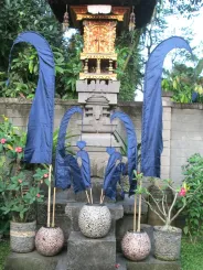 Bali-Fahne, marineblau, mit Bambusstab, 200 cm inkl. Stock