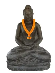 Halskette, Satin - für Buddha-Statue, L 100cm ca. D 30 cm, orange 