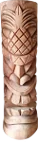 Tiki-Statue im polynesischen Stil. Aus Kokosnusspalme 100cm. Ca. 18-28cm Durchmesser. Modell 23 mit offenem Mund und Ananas-Motiv. 