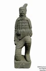 SALE – chinesischer Krieger, kniend, 175 cm, naturbelassen 