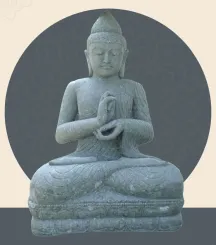 Sitzender Buddha, 206cm hoch, naturgrün 