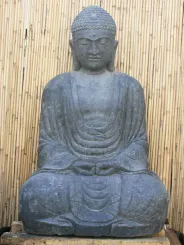 Sitzender Buddha, japanisch, antikfinish, 75 cm H 