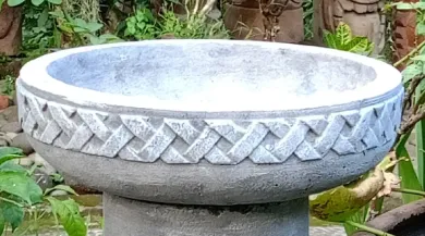 Semarang - Schale mit geometrischem Motiv, Ø 30 cm | Steinguss 
