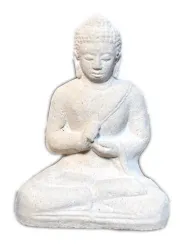 Seated Buddha, Indian, 13 cm h, cream 