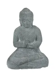 Sitting Buddha, Indian, 13 cm h, grey 