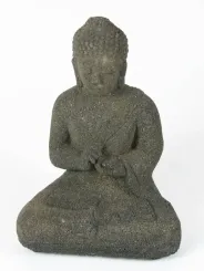 Sitzender Buddha, indisch, 13 cm, olive 