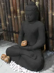 Sitzender Buddha ca. 76 cm, schwarz 