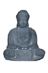 Sitzender Buddha, japanisch, 15 cm, grau 