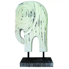 Elefant auf Sockel, 30 cm, weiß 
