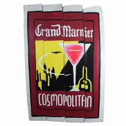 Hand painted wooden sign - Retro ''Cosmopolitan'' 60x40x2 cm 