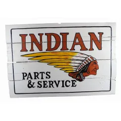Handbemaltes Schild „Indian Parts&Service“, 60 x 40 cm 