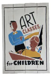SALE – Handbemaltes Schild „Art classes for child“, 60 x 40 cm 
