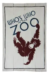 SALE – Holzschild, retro, „Who is who in the Zoo“, 60 x 40 cm 