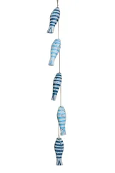 Deko-Hänger, blaue Fische, 5 Stk., 100 L 