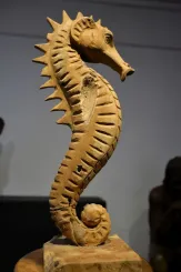 Unikat: Seepferd – Kunstobjekt aus Teakholz, 60 cm 