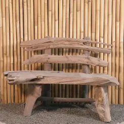 Bank ohne Fußstütze aus Teakholz ca. 95cm Länge 