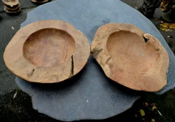Holzschale Erosiv, 50 cm, Teak 