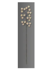 Panel flower coin on wood, grey decoration for living room 