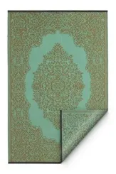 Outdoor-Teppich, Istanbul, aqua/bronze, inkl. Jutebeutel 