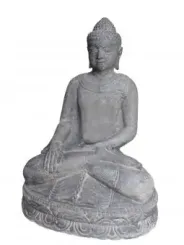 Sitzender Buddha "Erdberührung", indisch, in verschiedenen Größen, 80 cm, Vollguss