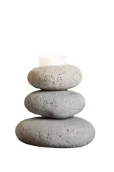 Teelichthalter "Zen", grau, 10 cm 