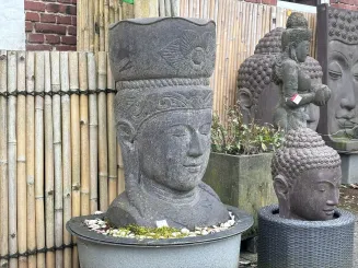 Ken Dede's head as plant pot, 100 cm H 