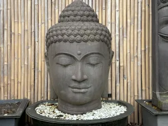 Water feature Buddha head, cast stone, 150 cm 