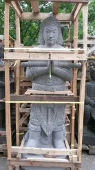 Chinese warrior, river stone, 200 cm H 