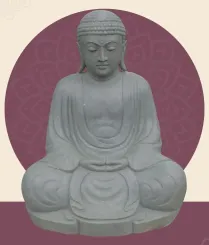 Sitzender japanischer Buddha – Dhyana-Stellung, ca. 158 cm (Flussstein) 