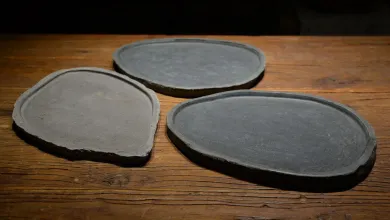 Flache Steinschale (Riverstone) Größe L 