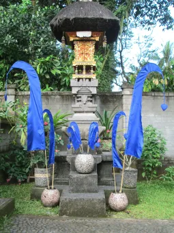 Bali-Fahne, royalblau, mit Bambusstab, 120 cm