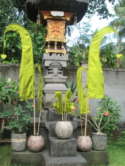Bali-Fahne, jadegrün, mit Bambusstab, 120 cm
