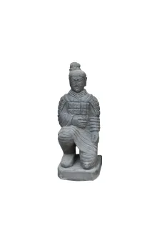 Chinesischer Krieger, kniend, 60 cm 