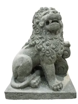 Seated lion on a plinth, left, 75 cm H 