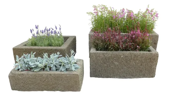 Trough, rectangular, embossed outer surface, 100 cm L 