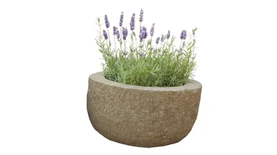 Trog, rund, bossierte Außenfläche, 40 cm Ø 