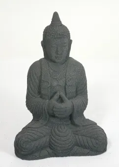 Sitting buddha, Thai, 28 cm H | Form stone / carved, handcrafted 