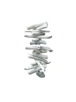 SALE – Deko-Hänger mit Treibholzstückchen, weiß, ca. 100 cm 