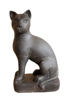 Sitzende Katze auf Sockel, 45 cm 
