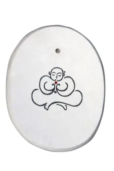 SALE - White stone with Buddha calligraphy as incense holder 