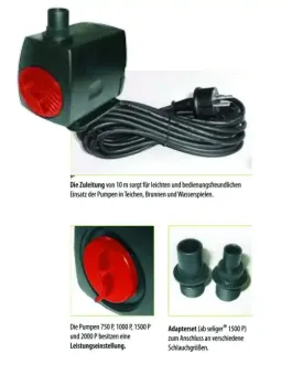 Pump for outdoor use 28 W, incl. 10 m cable 