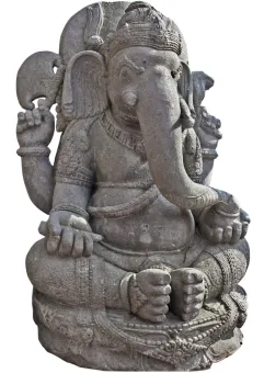 Sitzender Ganesha, 115 cm, Flussstein 