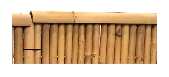 End / weather protection for bamboo fence, 90 cm long, yellow 