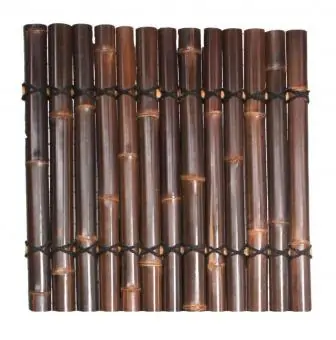 Bambus-Element Palettenabdeckung, starr, braun-schwarz (Wulung), mit Deko-Seil. Durchmesser 3-5cm 123 x 120 cm Höhe. 