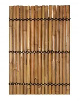 Bambuselement Modell Surabaya, starr, gelb-braun (Apus), mit Deko-Seil. Durchmesser 3-5cm 90 x 180 cm Höhe. 
